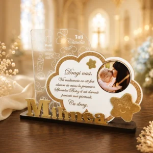 Trofeu personalizat norisor pentru nasi de botez