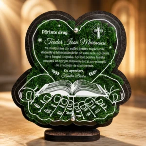 Cadou personalizat cu licheni pentru preot, de multumire