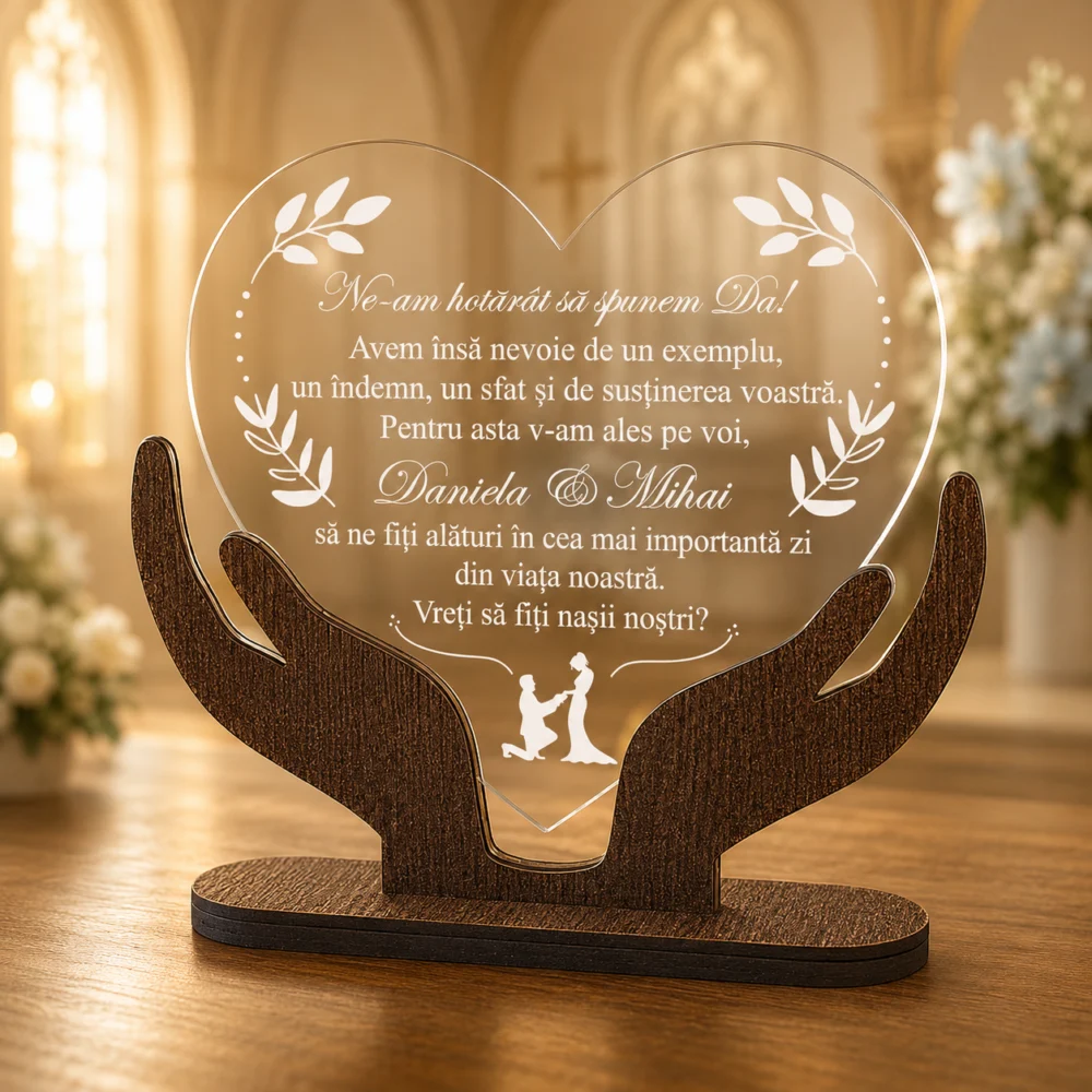 Cadou personalizat Trofeu Inima casatorie