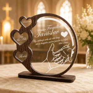 Cadou personalizat Trofeu – Inimioare – Familia mea