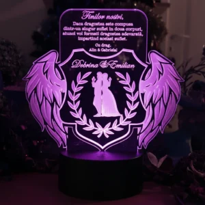 Cadou personalizat Trofeu LED cu aripi pentru fini