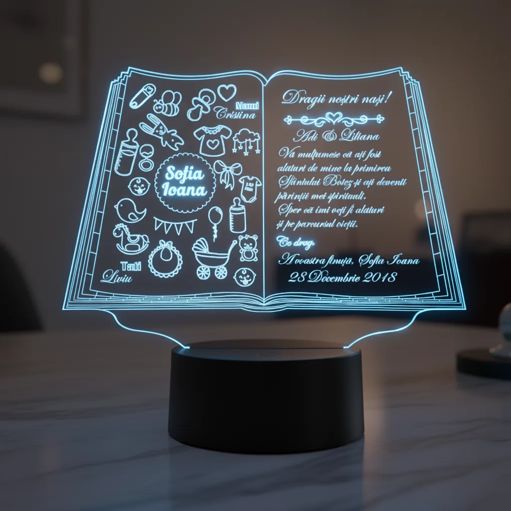 Cadou personalizat Trofeu LED – Pentru fini- Carticica