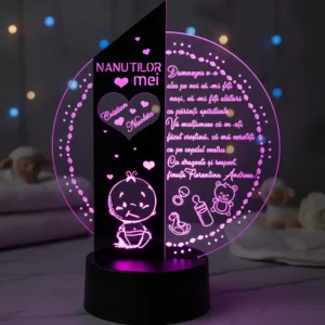 Cadou personalizat Trofeu LED – Pentru nasi botez