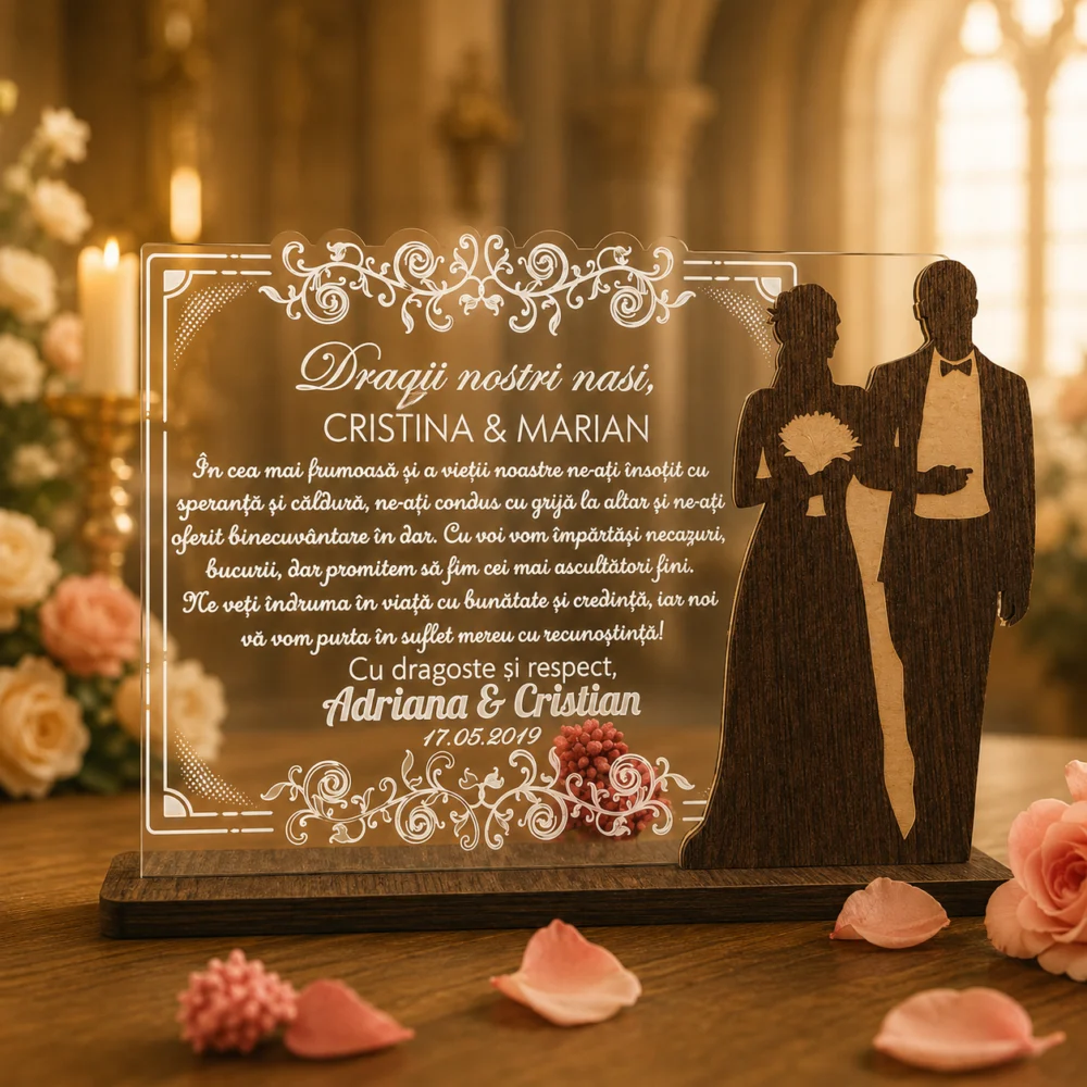 Cadou personalizat Trofeu – Nașilor, vă mulțumim!