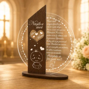 Placheta personalizata pentru nasii de botez