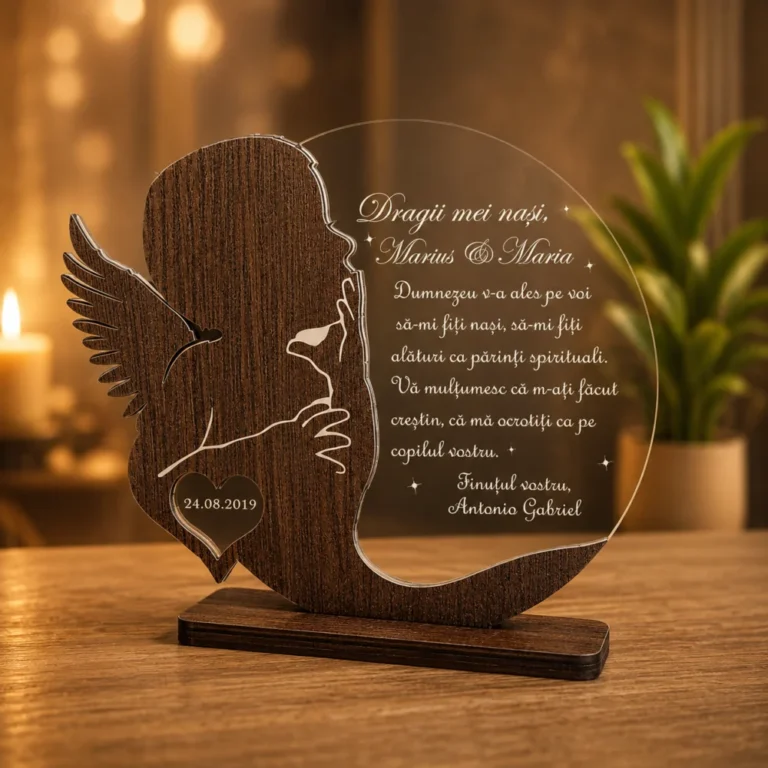 Cadou personalizat Trofeu – Soapte pentru nasii de botez