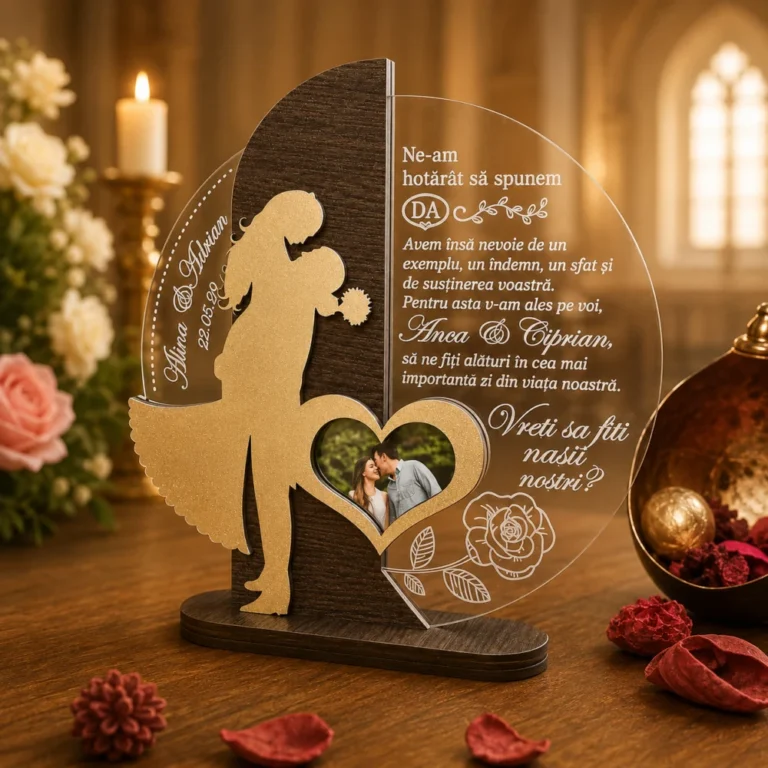 Cadou personalizat Trofeu – Vreti sa fiti nasii nostri? Gold