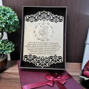 Felicitare din lemn personalizata pentru parinti