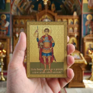 Magnet din lemn – Sfântul Dumitru