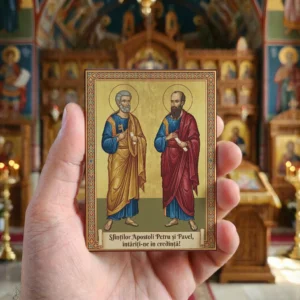 Magnet din lemn – Sfinții Apostoli Petru și Pavel