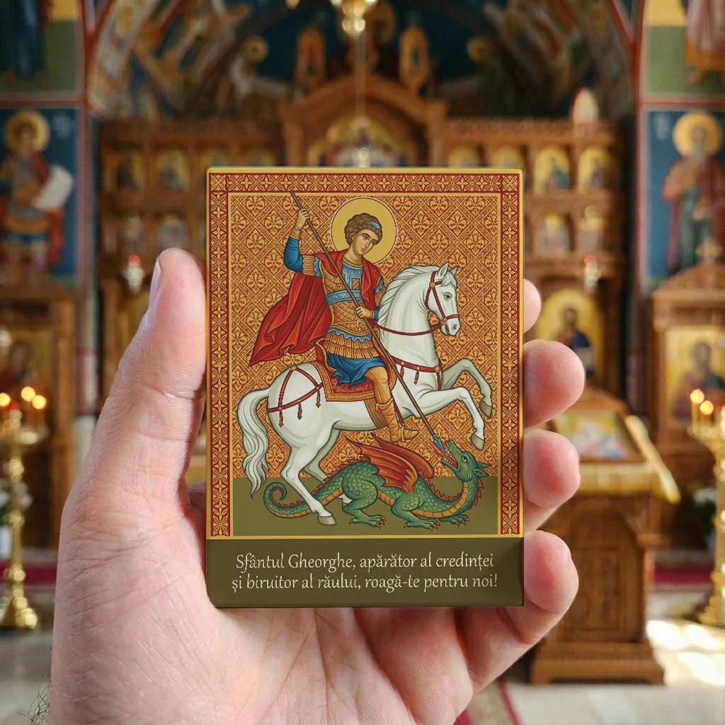Magnet lemn – Sfântul Gheorghe