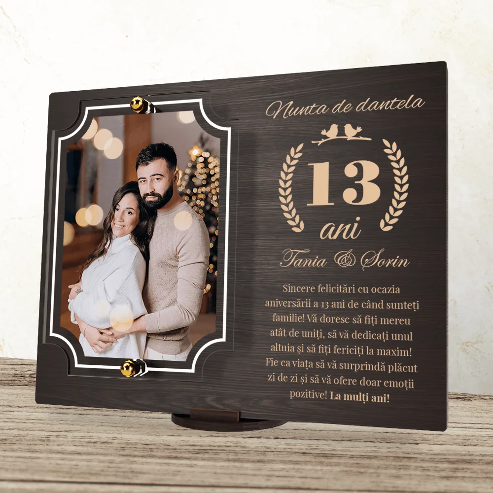 Placheta personalizata aniversare 13 ani – Nunta de dantela