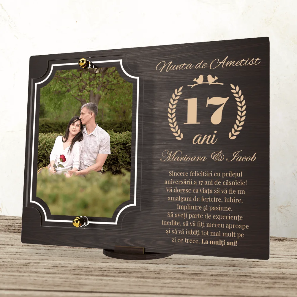 Placheta personalizata aniversare 17 ani – Nunta de ametist