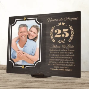 Placheta personalizata aniversare 25 ani – Nunta de argint