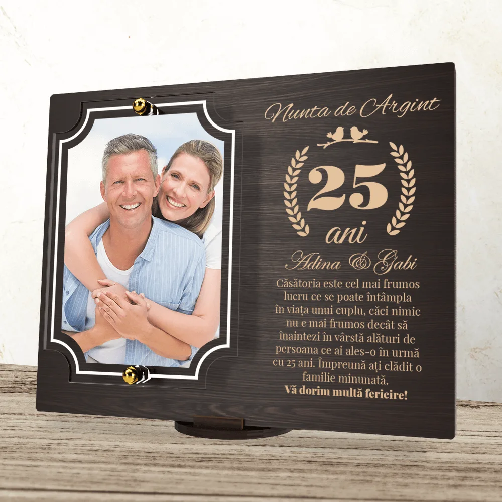 Placheta personalizata aniversare 25 ani – Nunta de argint