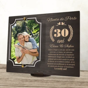 Placheta personalizata aniversare 30 ani – Nunta de perle