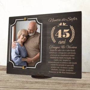 Placheta personalizata aniversare 45 ani – Nunta de safir