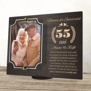 Placheta personalizata aniversare 55 ani – Nunta de smarald