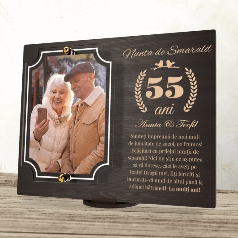 placheta-personalizata-aniversare-55-ani-nunta-de-smarald main