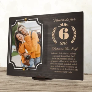 Placheta personalizata aniversare 6 ani – Nunta de fier