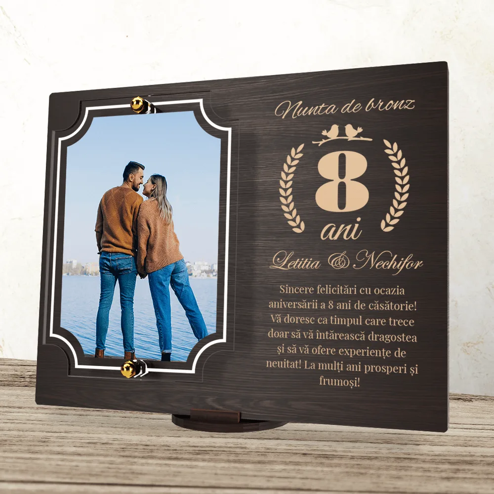 Placheta personalizata aniversare 8 ani – Nunta de bronz