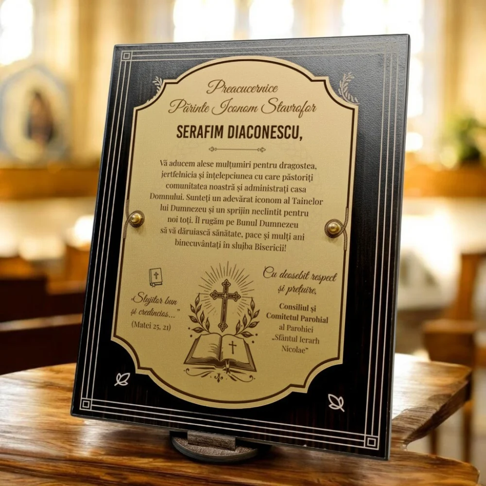 Placheta personalizata pentru preot iconom stavrofor