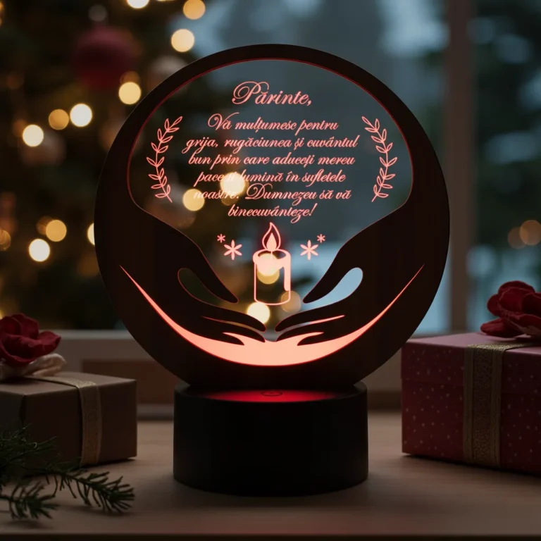 Cadou personalizat cu LED pentru preot, de recunostinta