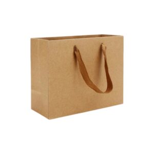 Pungă kraft dreptunghiulară cu mâner textil