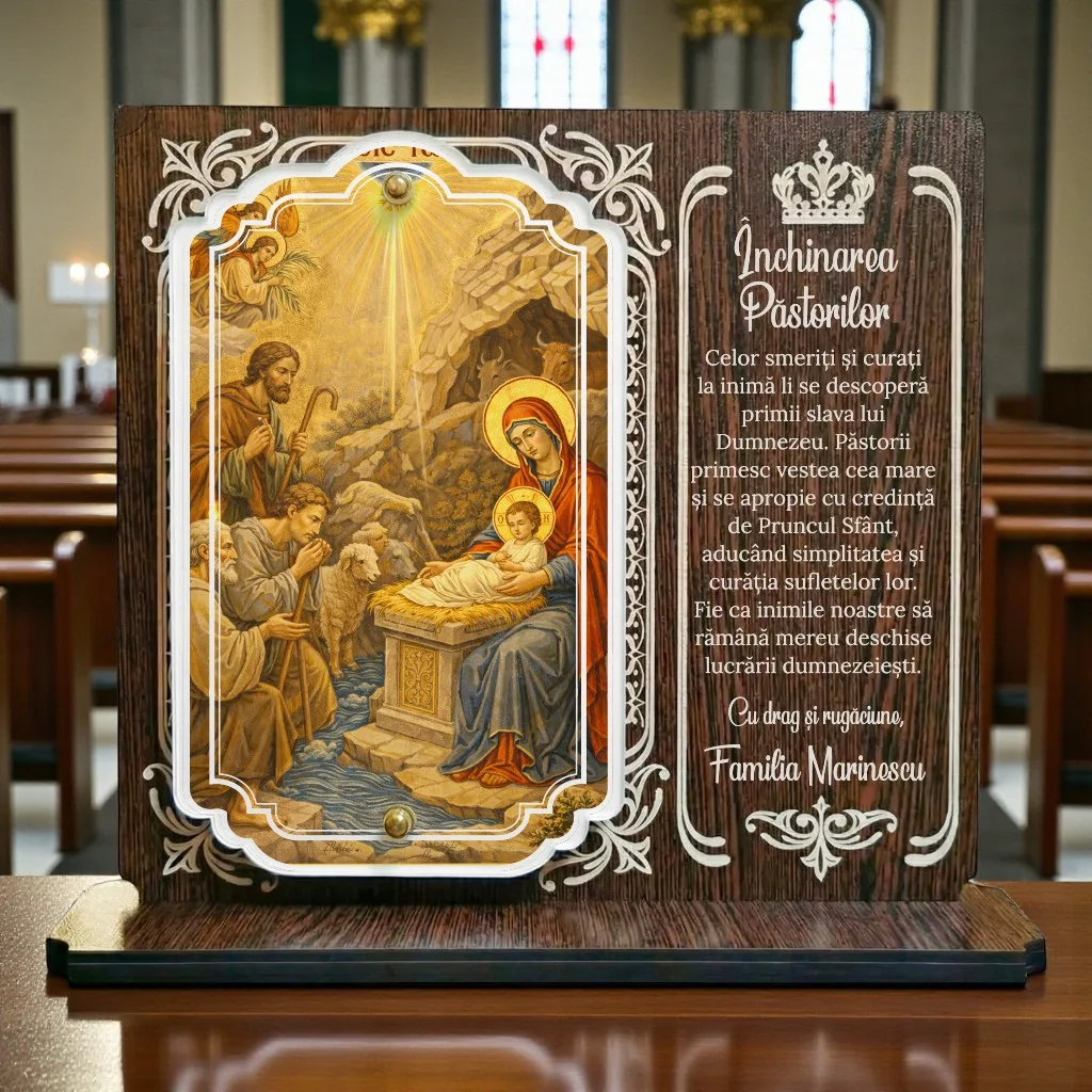Trofeu Crestin Personalizat – Inchinarea Pastorilor – Cadou Biblic