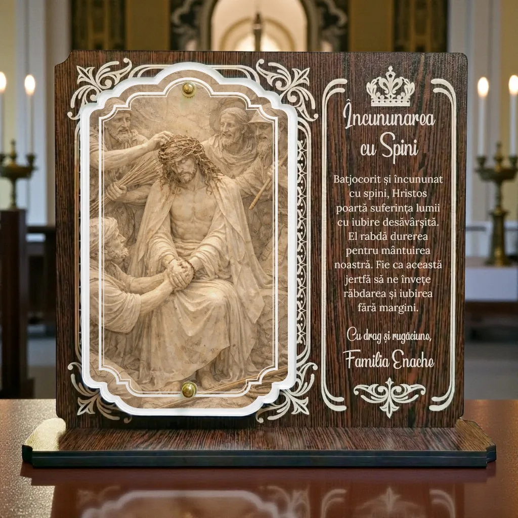 Trofeu Crestin Personalizat – Incununarea cu Spini | Cadou Religios