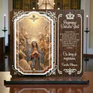 Trofeu Crestin Personalizat – Pogorarea Duhului Sfant | Cadou Religios Rusalii