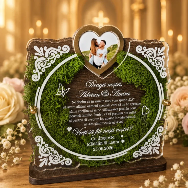 Trofeu cu licheni personalizat – Cererea nasilor