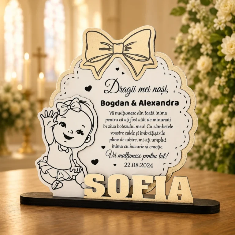 Trofeu multumire nasi botez – Fundita – Fetita
