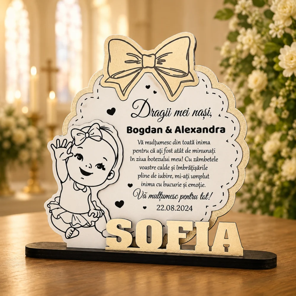 Trofeu multumire nasi botez – Fundita – Fetita