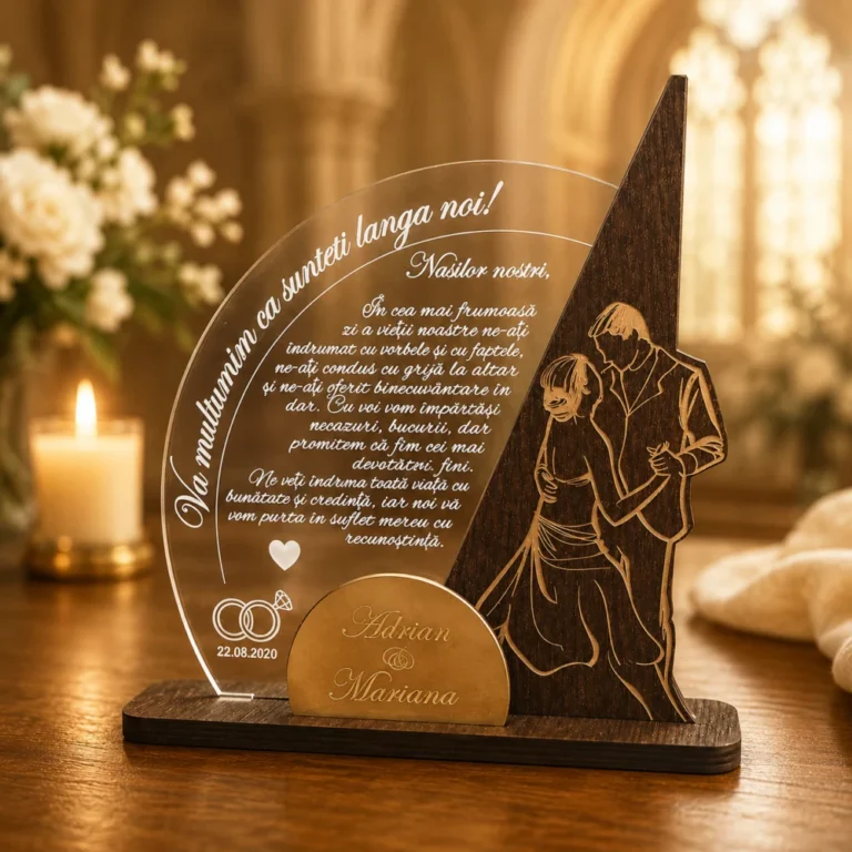 Trofeu pentru nasi – Cadou personalizat pentru nasii de cununie