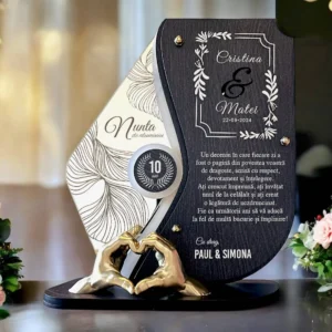 Trofeu personalizat 10 ani casatorie – Manute