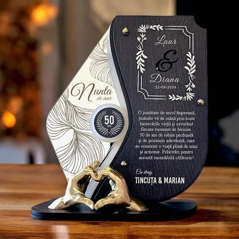 trofeu-personalizat-50-ani-nunta-de-aur-manute main