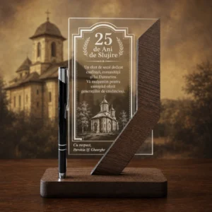 Trofeu personalizat aniversare 25 ani de preoție