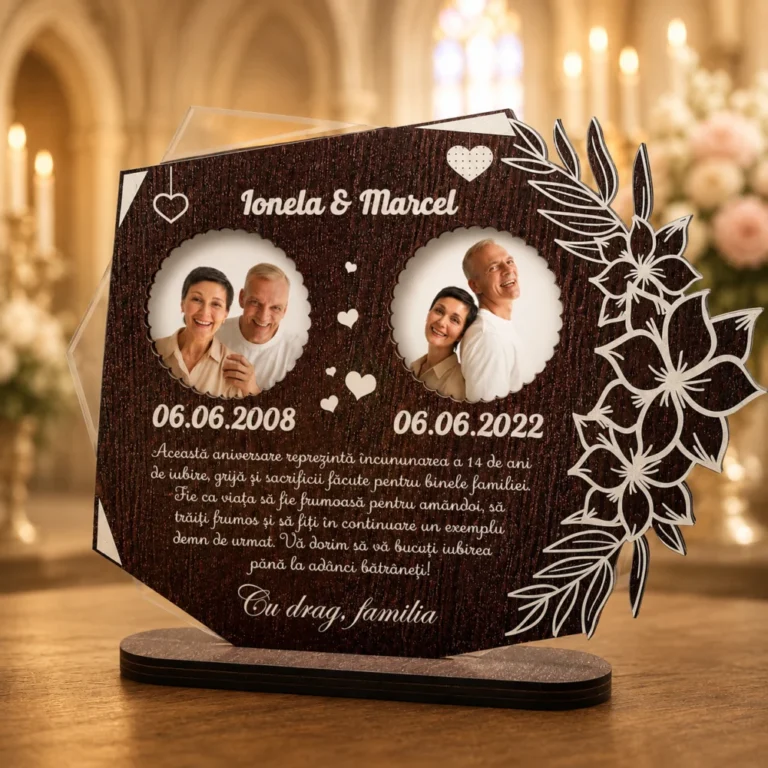 Trofeu Personalizat – Cadou cu poze pentru aniversarea casatoriei