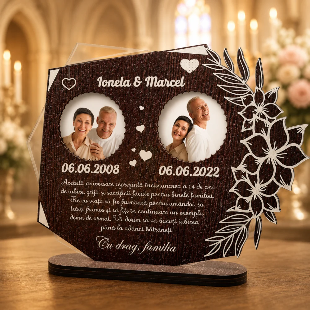 Trofeu Personalizat – Cadou cu poze pentru aniversarea casatoriei