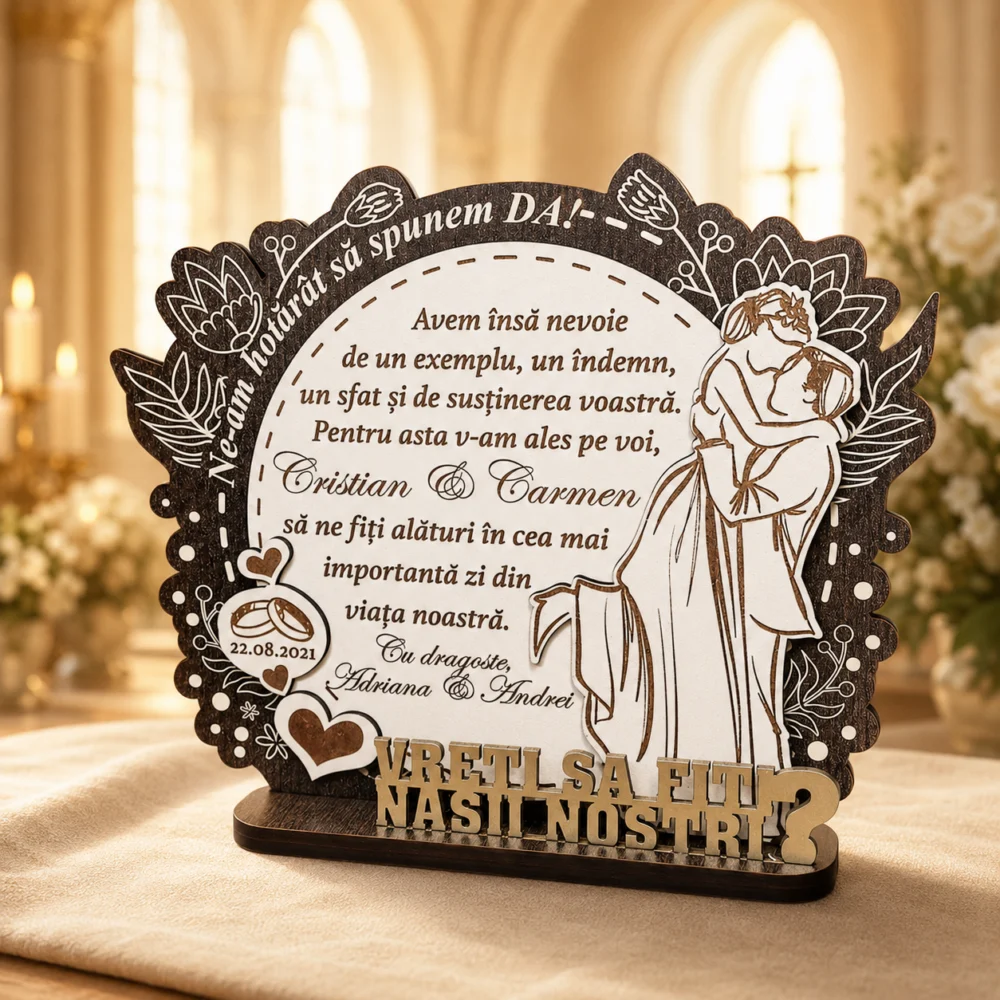 Trofeu Personalizat- Cadou pentru cererea nasilor