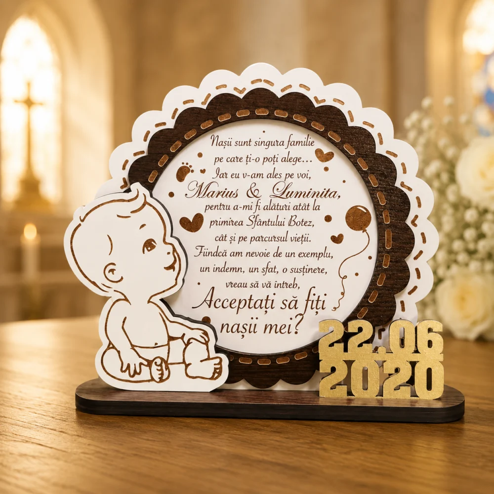 Cadou personalizat pentru cerere nasi de botez