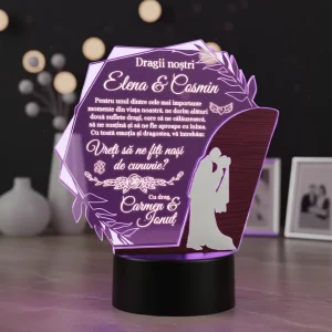 Trofeu personalizat Led – Cerere nasi cununie