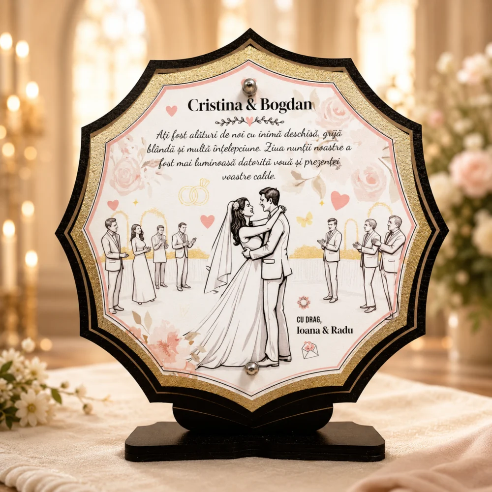 Trofeu Personalizat – Mesaj de Multumire pentru nasi