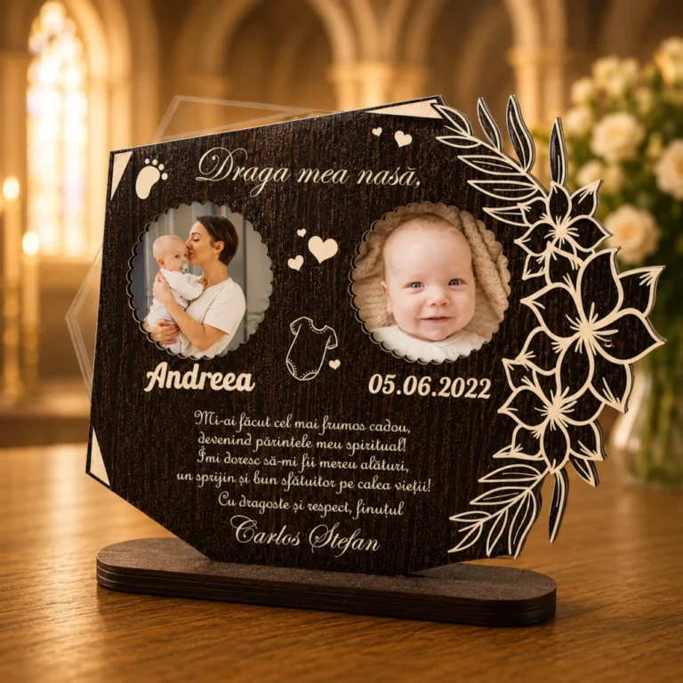 Trofeu Personalizat – Multumire Nasa Botez cu doua poze