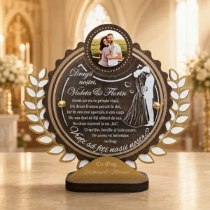 Trofeu Personalizat Pentru Cererea Nasilor De Cununie