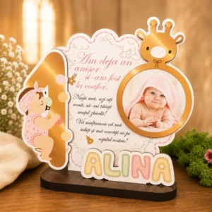 Trofeu personalizat printat – Multumire taiere mot (fetita)