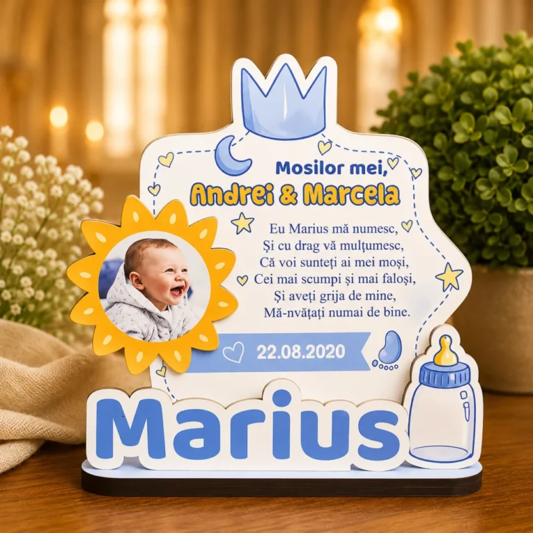 Trofeu Printat – Cadou pentru mosi Albastru