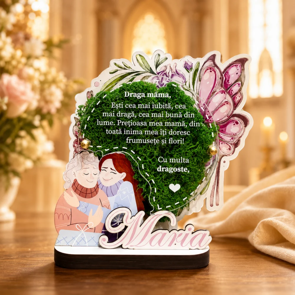 Trofeu Printat Cu Licheni – Special pentru mama