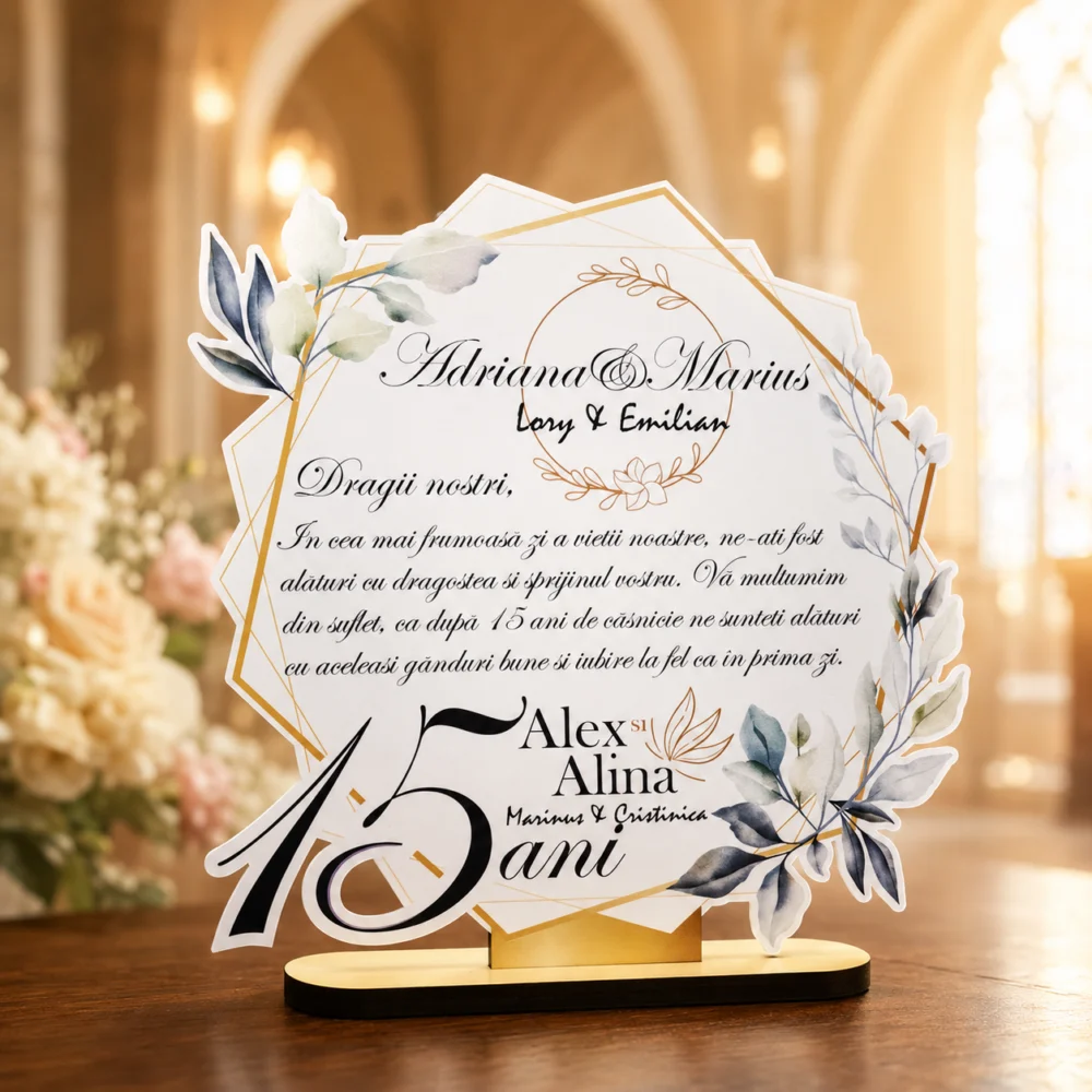 Trofeu Printat – Nunta de Cristal 15 ani